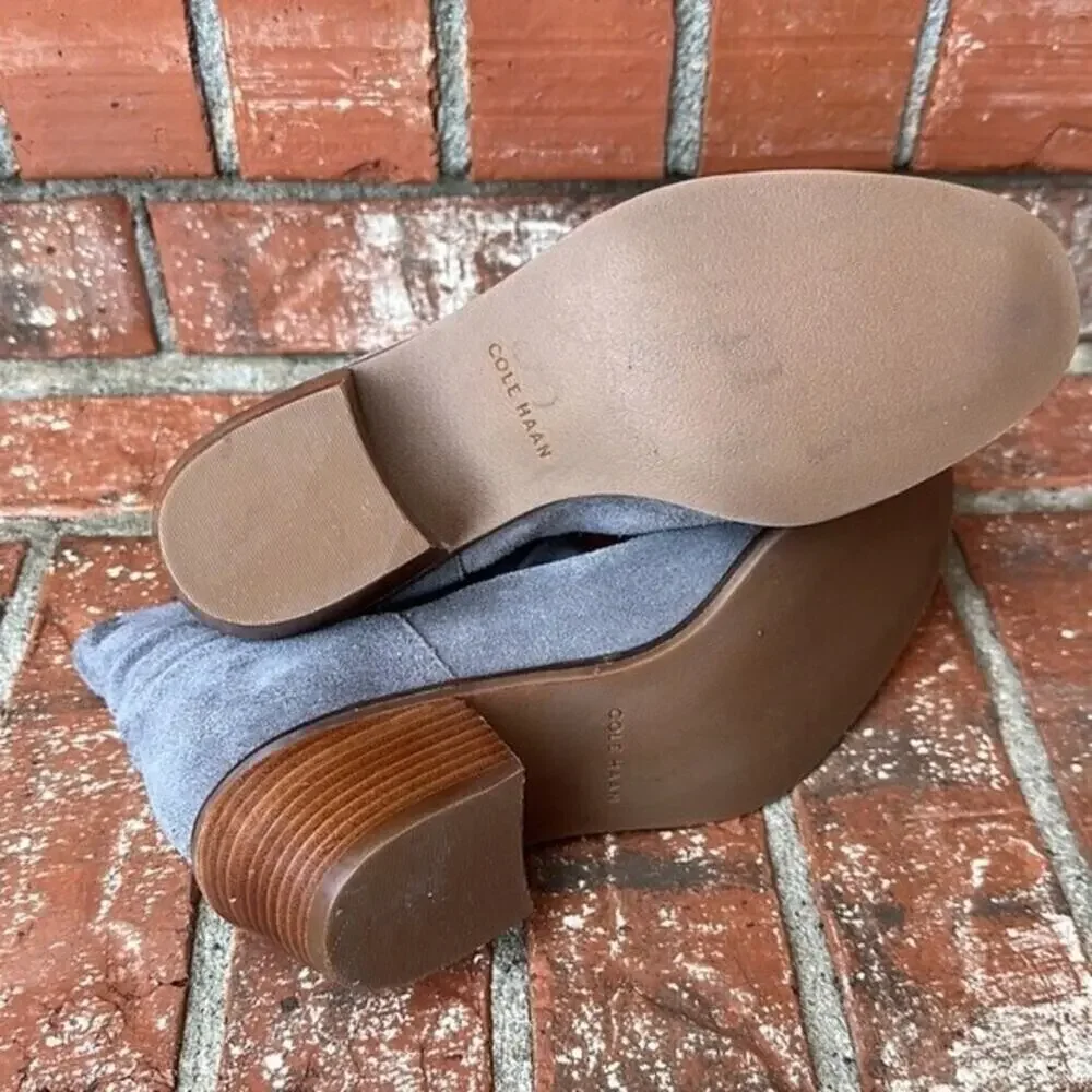 Cole Haan Alayna Slouch Bootie Stormcloud Grey Suede Ankle Boot 5.5 NWOT